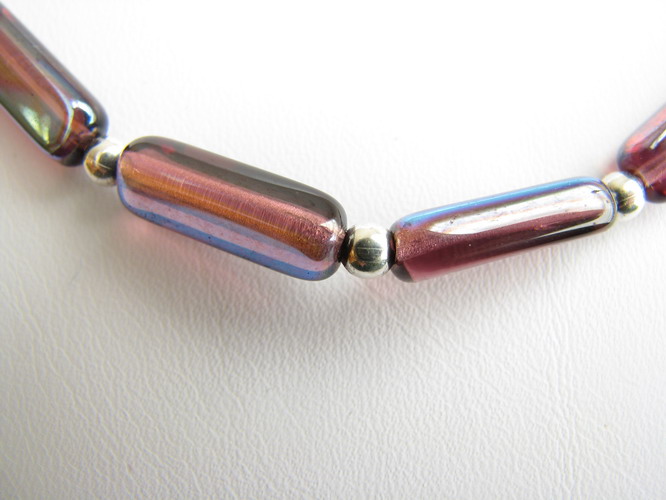 Purple glass bead close-up