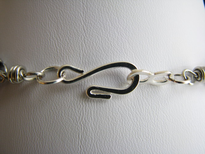 Hook and eye clasp close-up