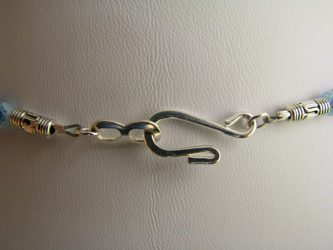 Hook and eye clasp close-up