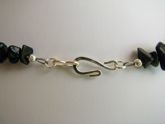 Hook and eye clasp close-up